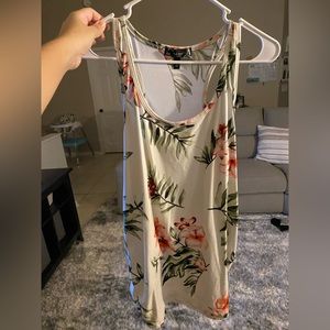 White Flowery Maternity Tank Top